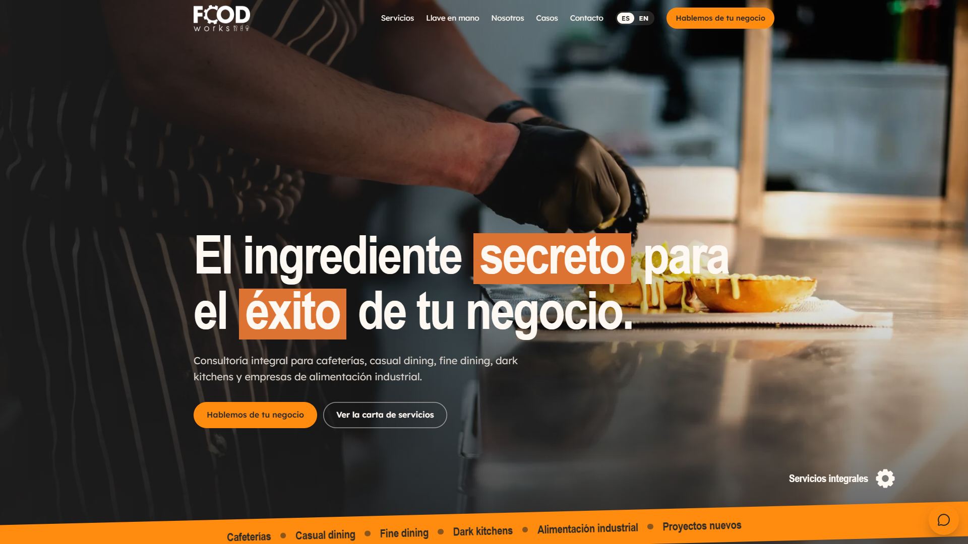 FoodWorks · portada del sitio de consultoría