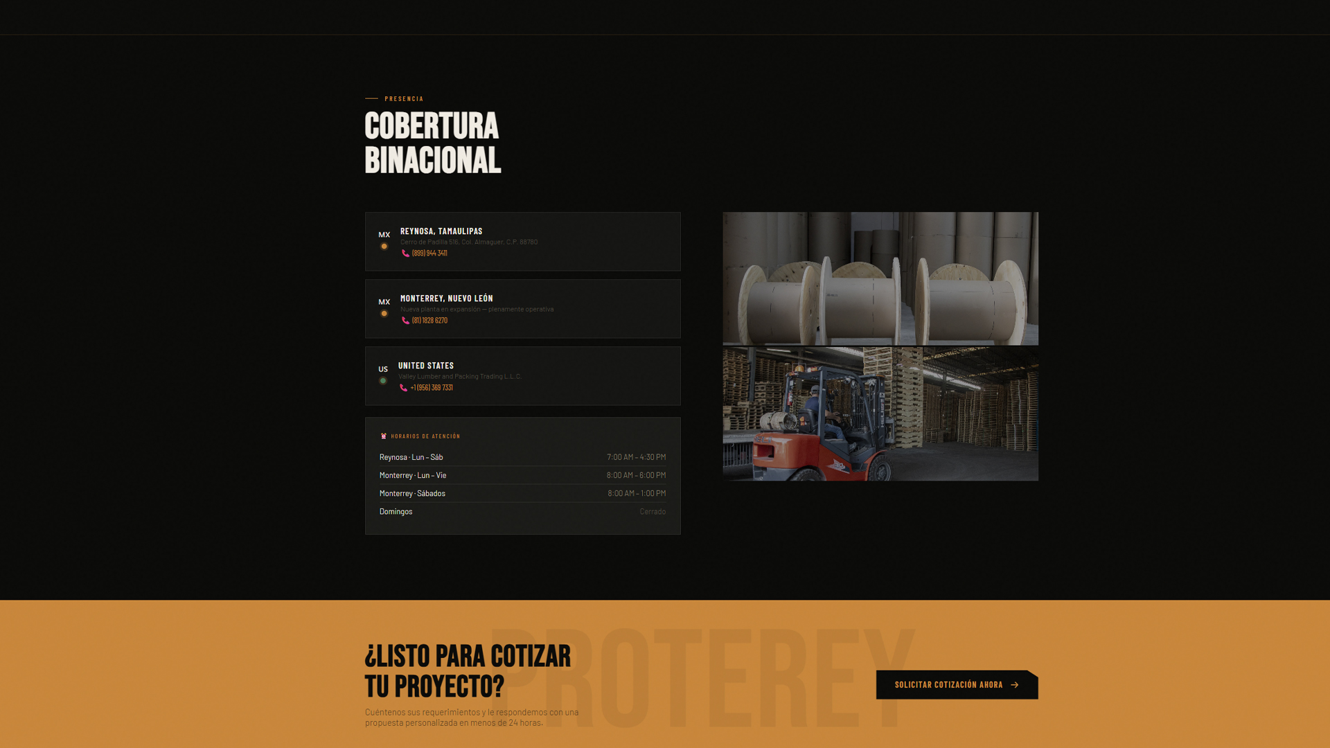 Proterey · llamada a cotizacion
